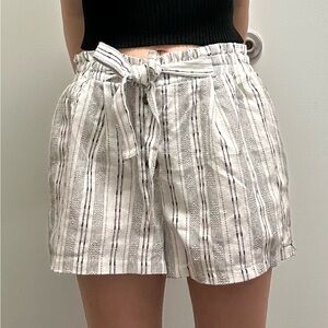 Sienna Sky High Waist Striped Black and White Shorts